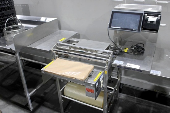METTLER TOLEDO STEP-SAVER HOT WRAP W/ BIZERBA XC100 SCALE/PRINTER