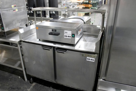 4FT BEVERAGE AIR SELF CONTAINED 2-DOOR WORKTOP COOLER
