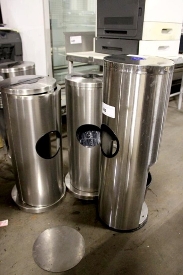 STAINLESS STEEL ROUND TRASH CAN RECEPTACLES