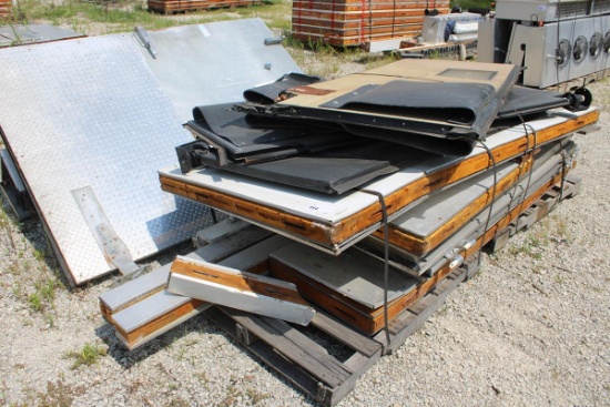1 LOT - STACK OF MISC. WALK-IN COOLER DOORS AND FRAMES