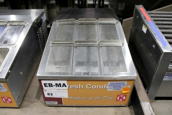CHILL ALL 6-COMPARTMENT COUNTERTOP CONDIMENT COOLER TOPPING RAIL