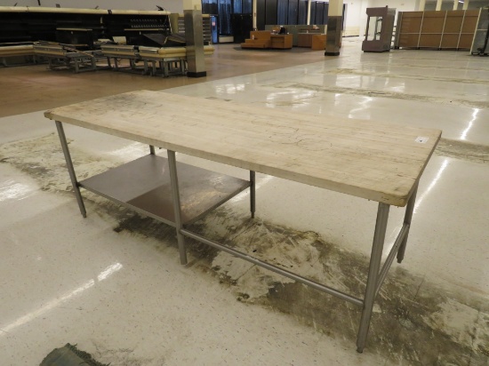 8FT MAPLE TOP TABLE - 36IN DEEP