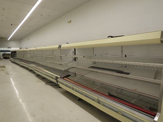HUSSMANN M5 4-DECK MEAT CASES 2002 (2-8FT, 6-12FT) - REMOTE COOLED, NO COMPRESSOR