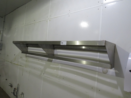 8FT S/STEEL WALL SHELF WITH POT RACK