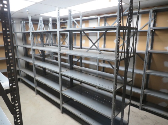 85-INCH TALL STOCK ROOM SHELVING 12IN DEEP, 4FT WIDE UNITS