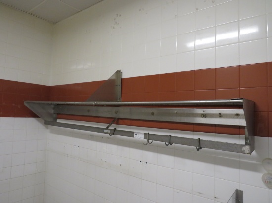 92-INCH S/STEEL WALL SHELF WITH POT RACK