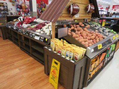 6ft Slant Produce Tables With Front Shelving Insert