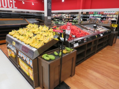 6ft Slant Produce Tables With Front Shelving Insert