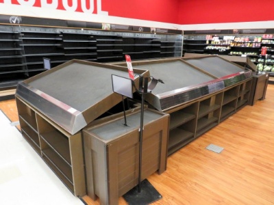 6ft Slant Produce Tables With Front Shelving Insert