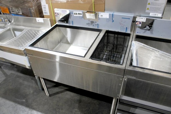 New 2022 Glas Tender Cbb-36r-Cp10 36in Stainless Steel Underbar Ice Bin/ Cocktail Station
