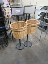 WICKER BASKET BAKERY DISPLAY STANDS
