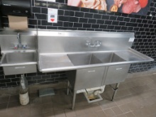 70-INCH 2-COMPARTMENT SINK WITH HAND SINK