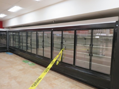 Hussmann D5 Glass-Door Dairy Cases '00 (2-8ft, 1-12ft) - Remote Cooled, No Compressor