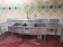 132-INCH 3-COMPARTMENT SINK