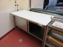 5FT POLYTOP TABLE WITH SLIDING DOORS 30IN DEEP