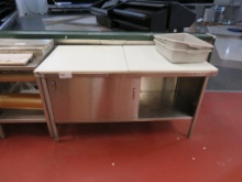 5FT POLYTOP TABLE WITH SLIDING DOORS 30IN DEEP