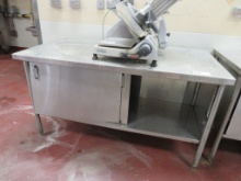 5FT STAINLESS CABINET WITH SLIDING DOORS - 30IN DEEP