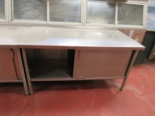 5FT STAINLESS CABINET WITH SLIDING DOORS - 30IN DEEP