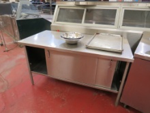 5FT STAINLESS CABINET WITH SLIDING DOORS - 30IN DEEP