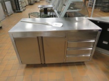 5FT STAINLESS CABINET WITH DRAWERS - 30IN DEEP