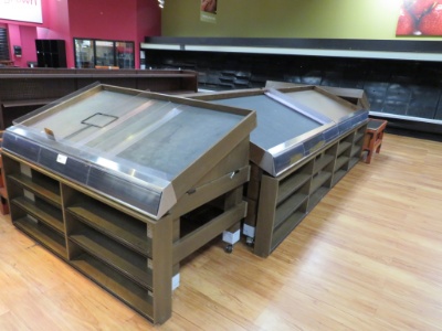 6ft Slant Produce Tables With Front Shelving Insert