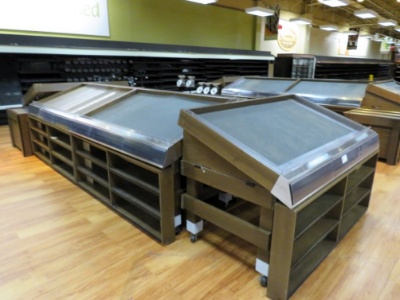 6ft Slant Produce Tables With Front Shelving Insert