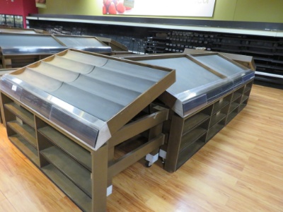 6ft Slant Produce Tables With Front Shelving Insert