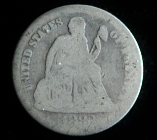 1888 SEATED LIBERTY SILVER DIME COIN