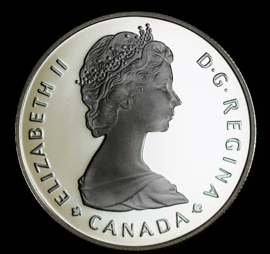 1985 $1 CANADA CASE SILVER DOLLAR COIN (MOOSE)