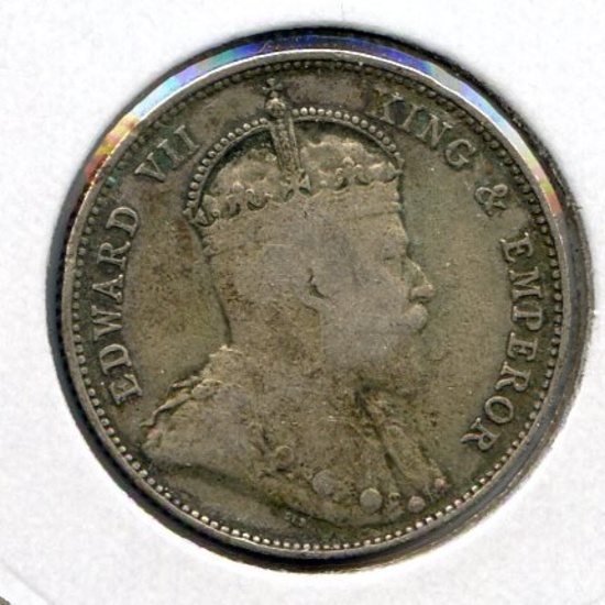 Straits Settlements 1902 silver 20 cents F+