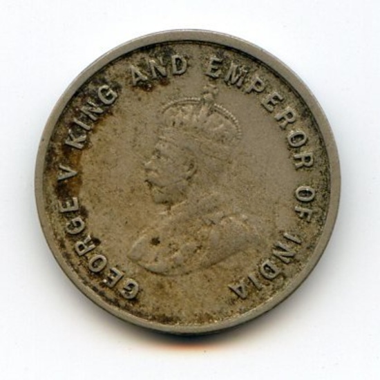 Straits Settlements 1920 5 cents about VF