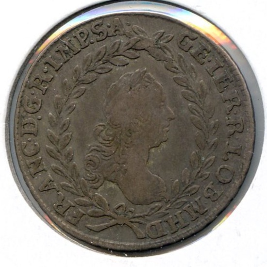 Austria 1756-HA silver 20 kreuzer VF