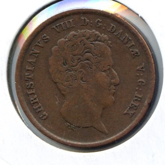 Denmark 1842 1 skilling about XF