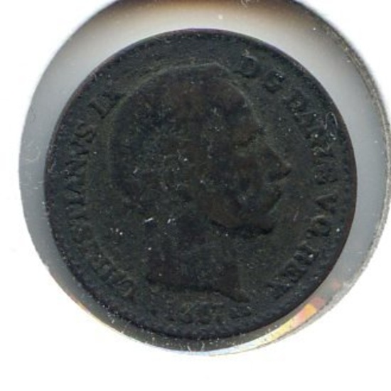 Denmark 1867 silver 4 skilling F/VF