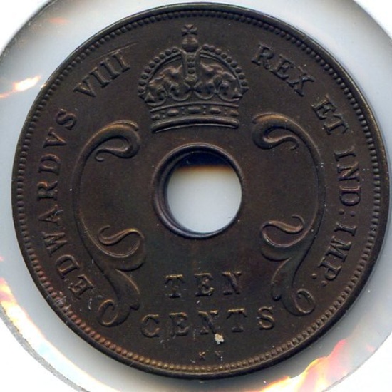 East Africa 1936-KN 10 cents choice BU