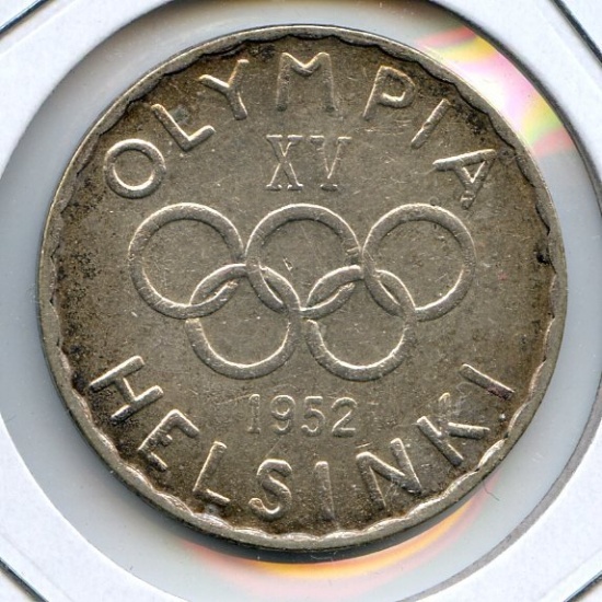 Finland 1952-H silver 500 markkaa Olympics XF
