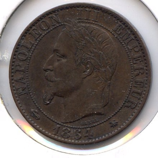 France 1864-A 5 centimes XF