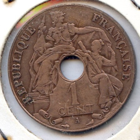 French Indochina 1931-A 1 cent VF semi-key date