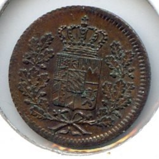 Germany/Bavaria 1854 1 heller lustrous AU