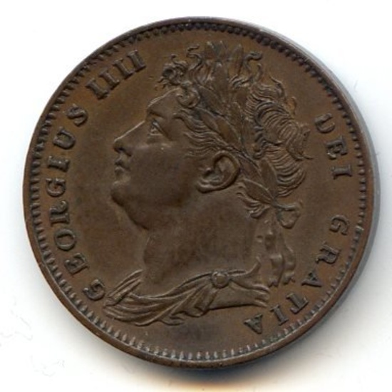 Great Britain 1823 1 farthing choice AU BN