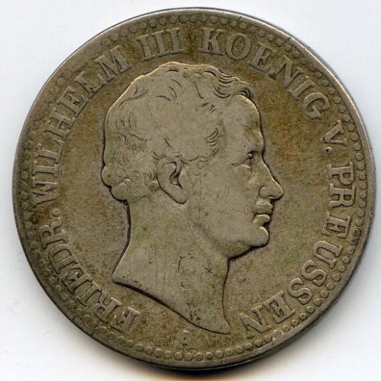 Germany/Prussia 1833-A silver mining thaler about VF