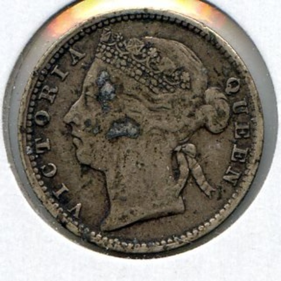 Mauritius 1886 silver 20 cents about VF