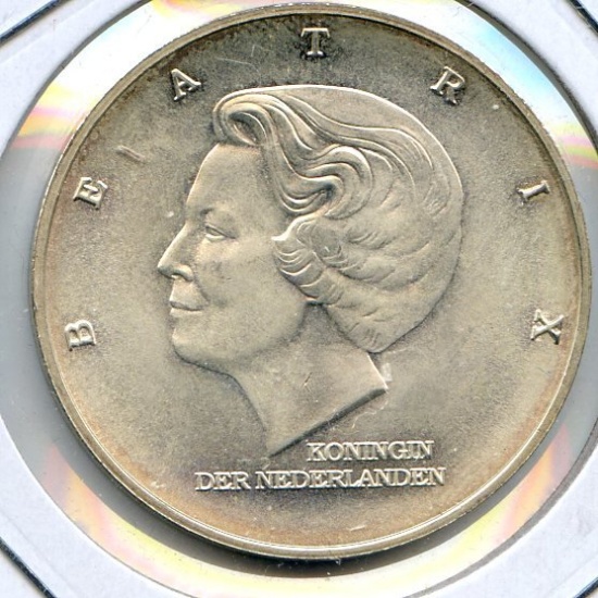 Netherlands 1997 silver 10 gulden UNC Marshall