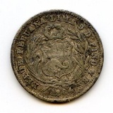 Peru 1864-YB silver 1/2 dinero about VF