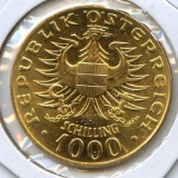 Austria 1976 GOLD 1000 schillings Babenberger BU