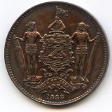 British North Borneo 1888-H 1 cent cleaned XF
