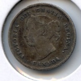 Canada 1885 silver 5 cents F