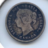 Canada 1891 silver 5 cents F