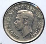 Canada 1939 silver 50 cents lustrous XF/AU