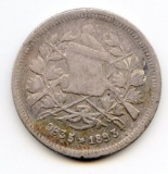 Guatemala 1893 silver 25 centavos VF toned